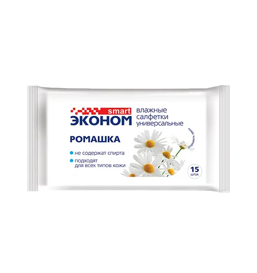 Эконом smart №15 влажные салфетки ромашка