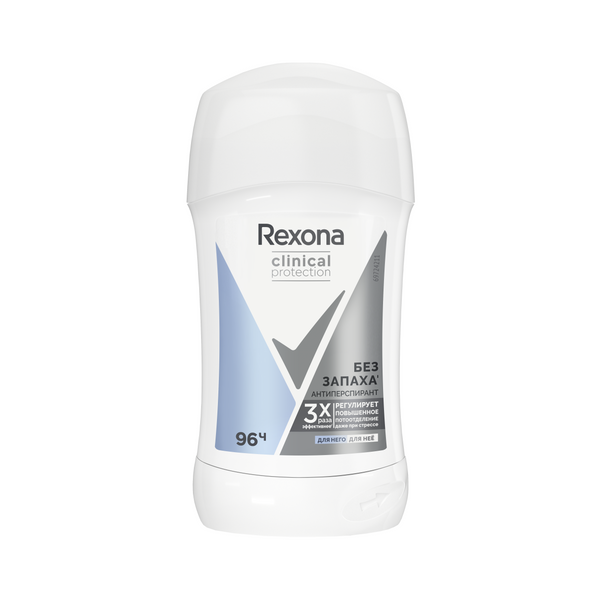 Rexona clinical protection део стик гипоалергенный без запаха 40 мл