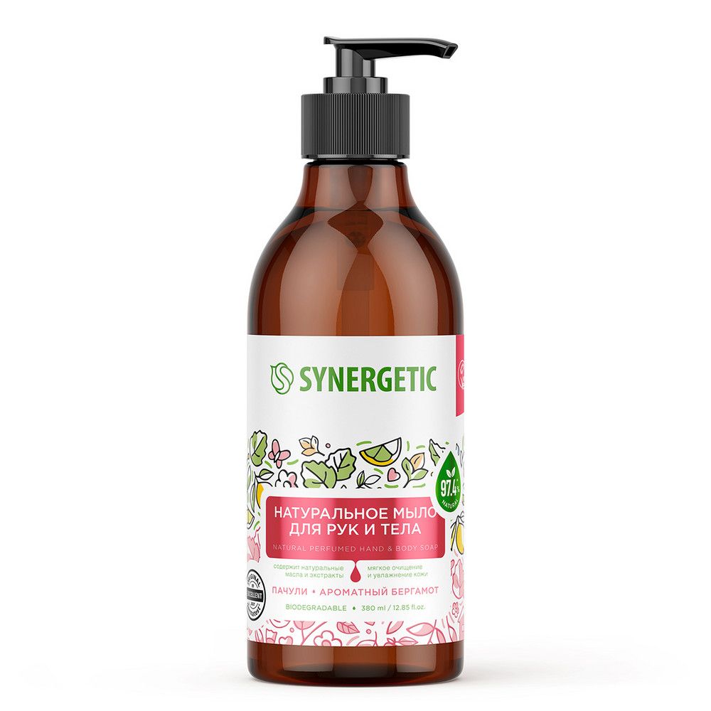 Synergetic жидкое мыло пачули и ароматный бергамот 380 мл
