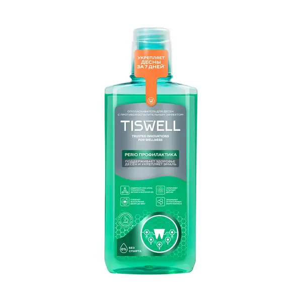 Tiswell ополаскиватель для полости рта от кариеса воспаления и кровоточивости с троксерутином 500 мл