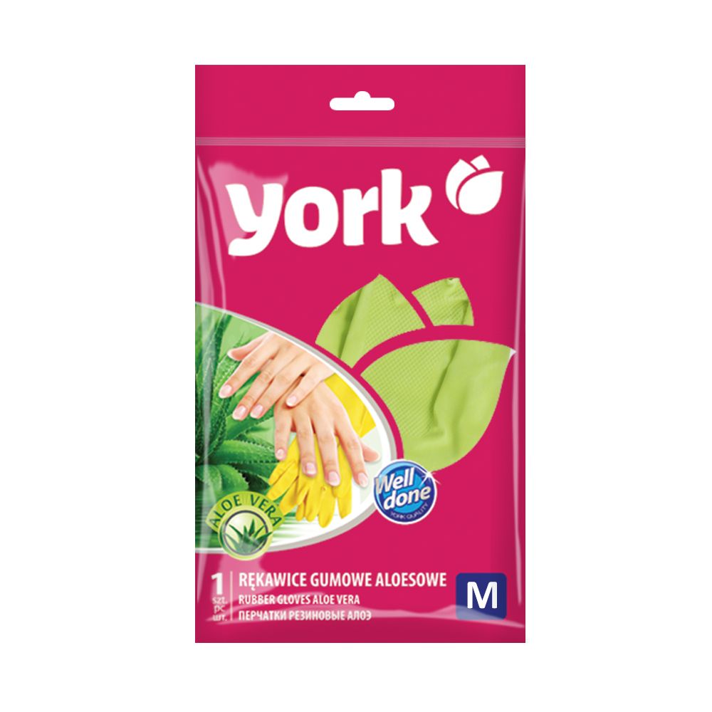 York перчатки резиновые алоэ m