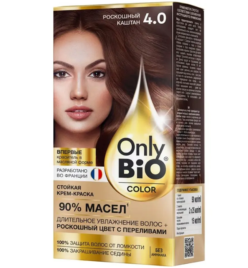Only Bio Color краска для волос тон 4.0 роскошный каштан