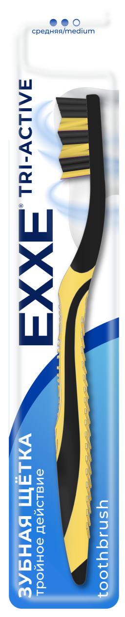 EXXE зубная щетка tri active средняя
