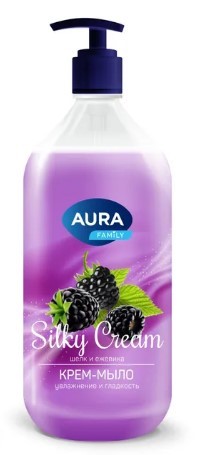 Aura крем мыло шелк и ежевика silky cream флакон дозатор 1000мл