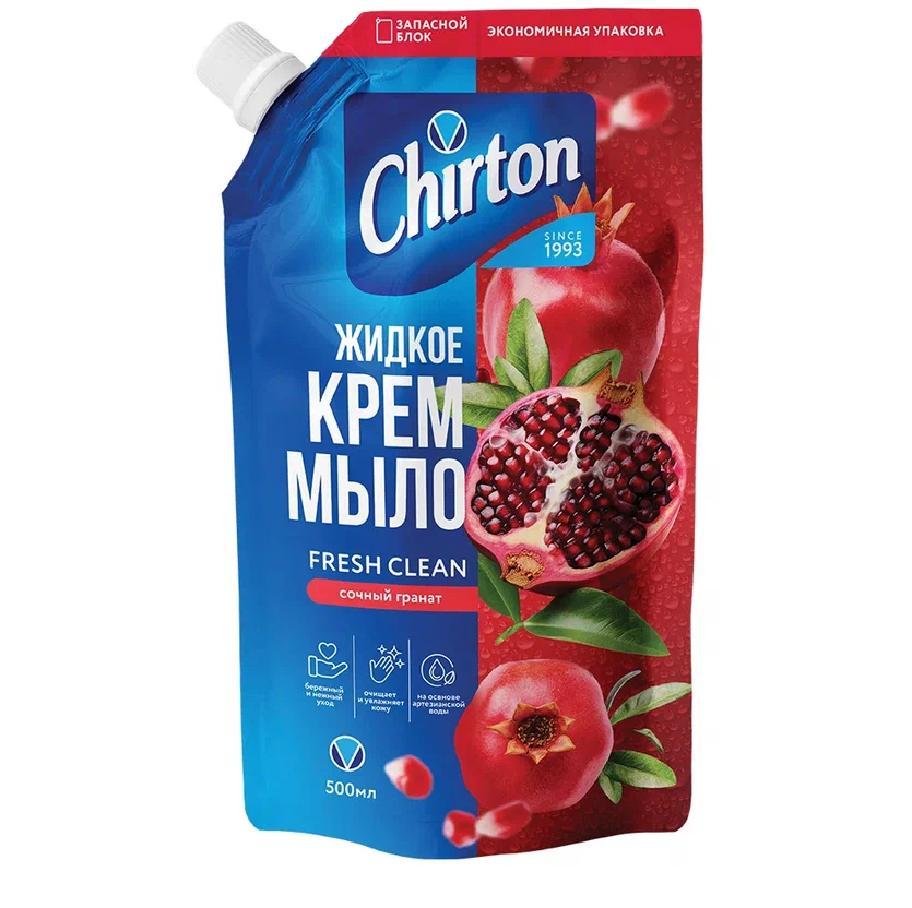Chirton жидкое крем мыло сочный гранат 500 мл дой пак