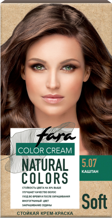 Fara стойкая крем краска для волос natural colors soft 305 каштан 5.07