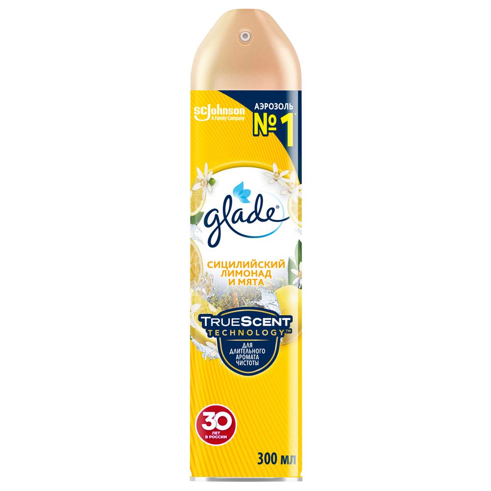 Glade освежитель воздуха аэрозоль сицилийский лимонад и мята 300 мл