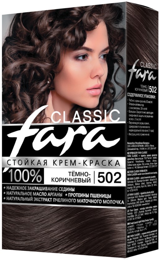 Фара краска для волос 502 Темно-коричневый