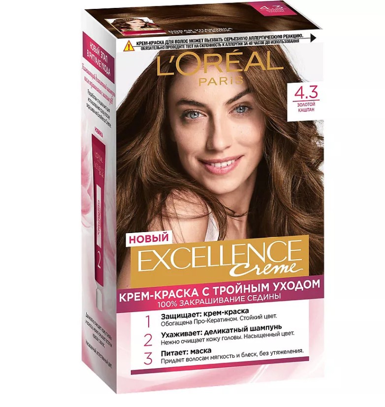 L'oreal Excellence 4.3 золотой каштан