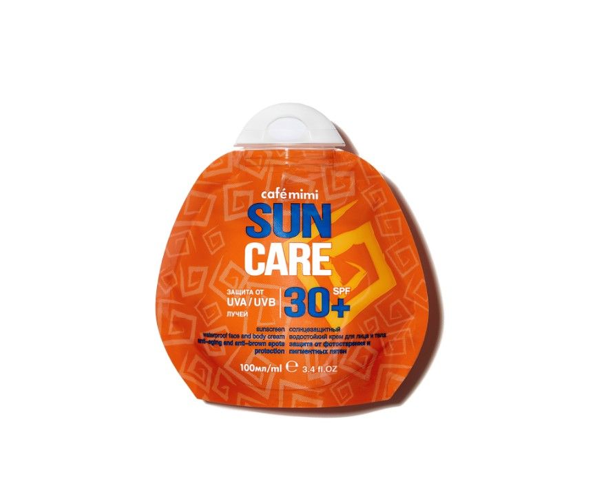 Cafe Mimi солнцезащитный водостойкий крем для лица и тела spf 30+ 100 мл