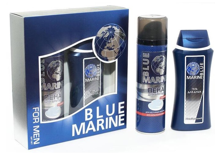 Blue Marine под набор  гель для душа 250  пена для бритья 200 муж
