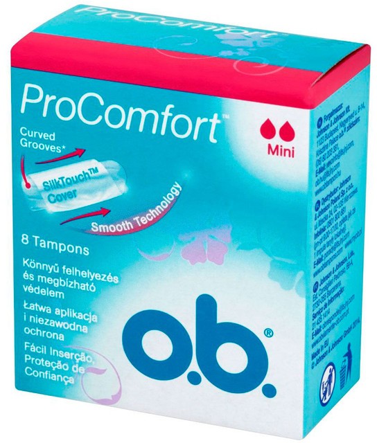 Тампоны OB Comfort мини 8 шт (розовые)