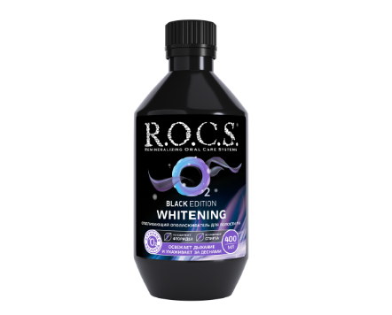 Rocs ополаскиватель для полости рта black 400 мл