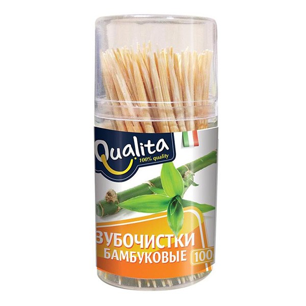 Qualita зубочистки 100 шт бамбуковые