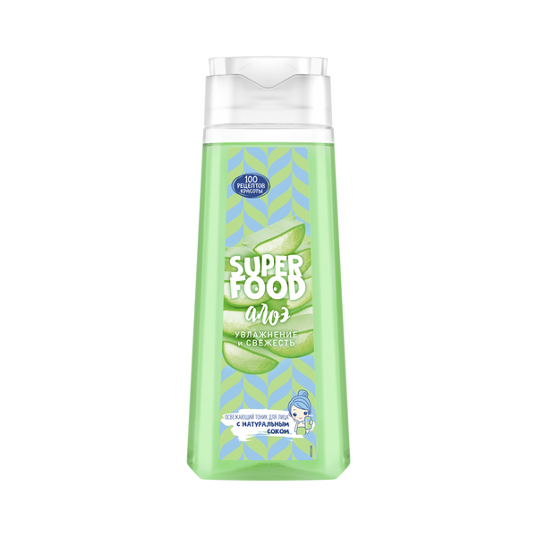 Сто Рецептов Красоты освежающий тоник для лица увлажнение и свежесть с натуральным соком алоэ 250 мл