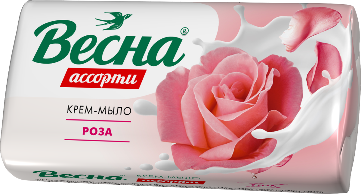 Весна ассорти крем мыло туалетное твердое роза 300 г