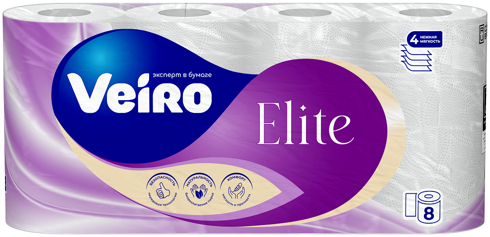Veiro туалетная бумага elite extra 4 х слойная 8 шт