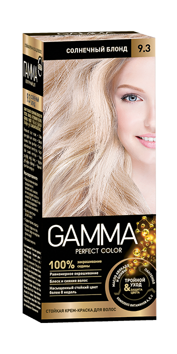 Gamma Perfect Hair  стойкая крем краска тон 9.3 солнечный блонд