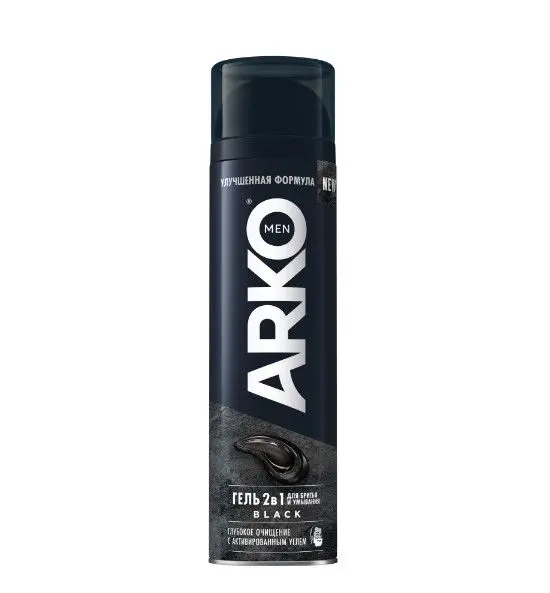 Arko men гель для бритья и умывания black  2 в 1 с углём 200 мл