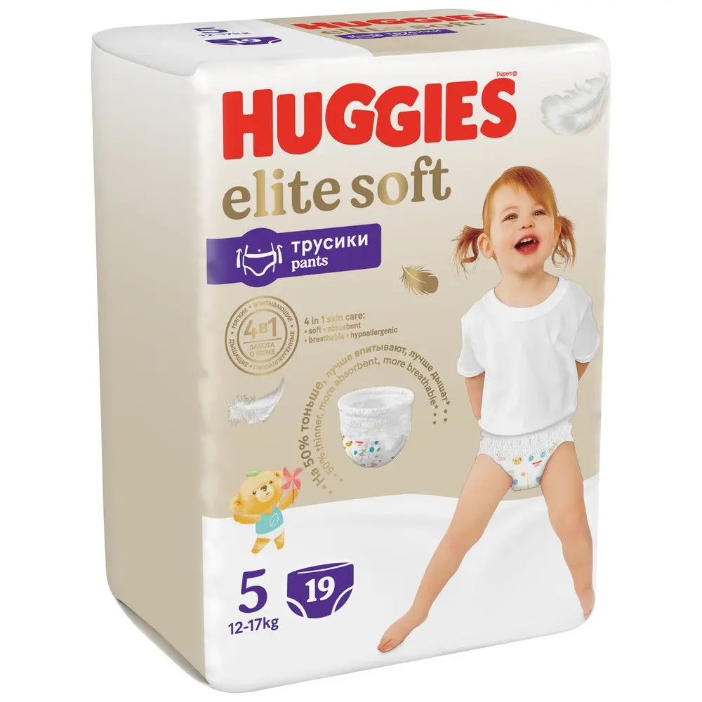 Huggies Soft подгузники трусики 12-17 кг 5 размер 19 шт