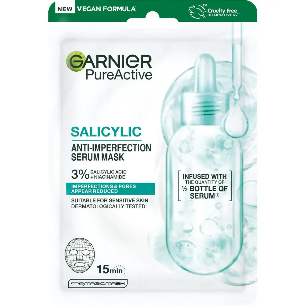 Garnier тканевая маска для лица против несовершенств salicylic