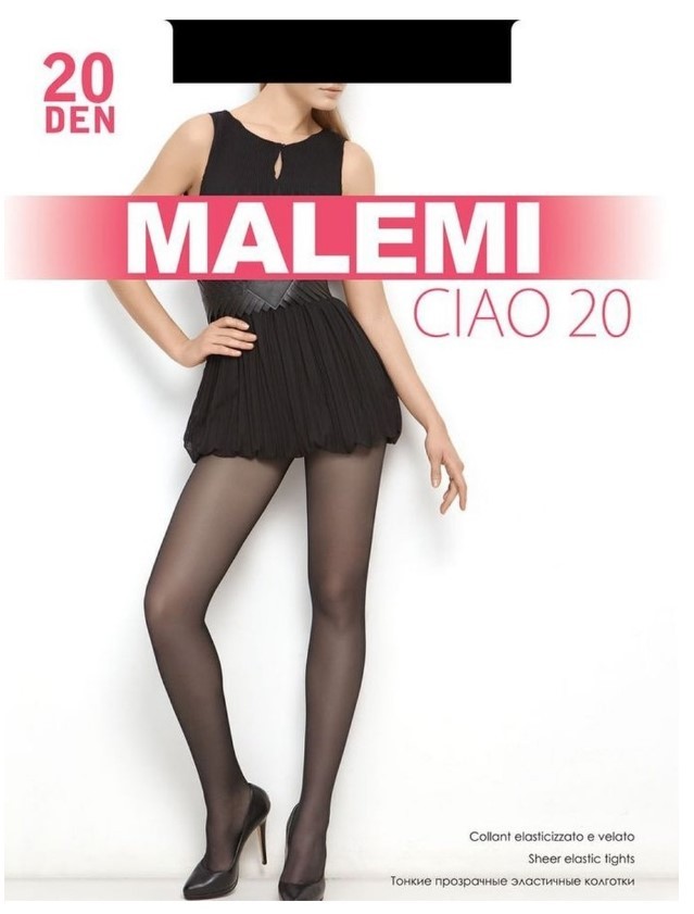 MALEMI колготки  ciao 20  nero 4  эластичн  с  шорт 11% эластана