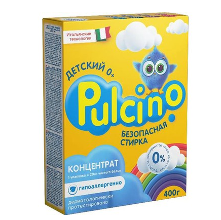 Pulcino средство моющее синтетическое порошкообразное pulcino автомат для детского 0+ 400 г