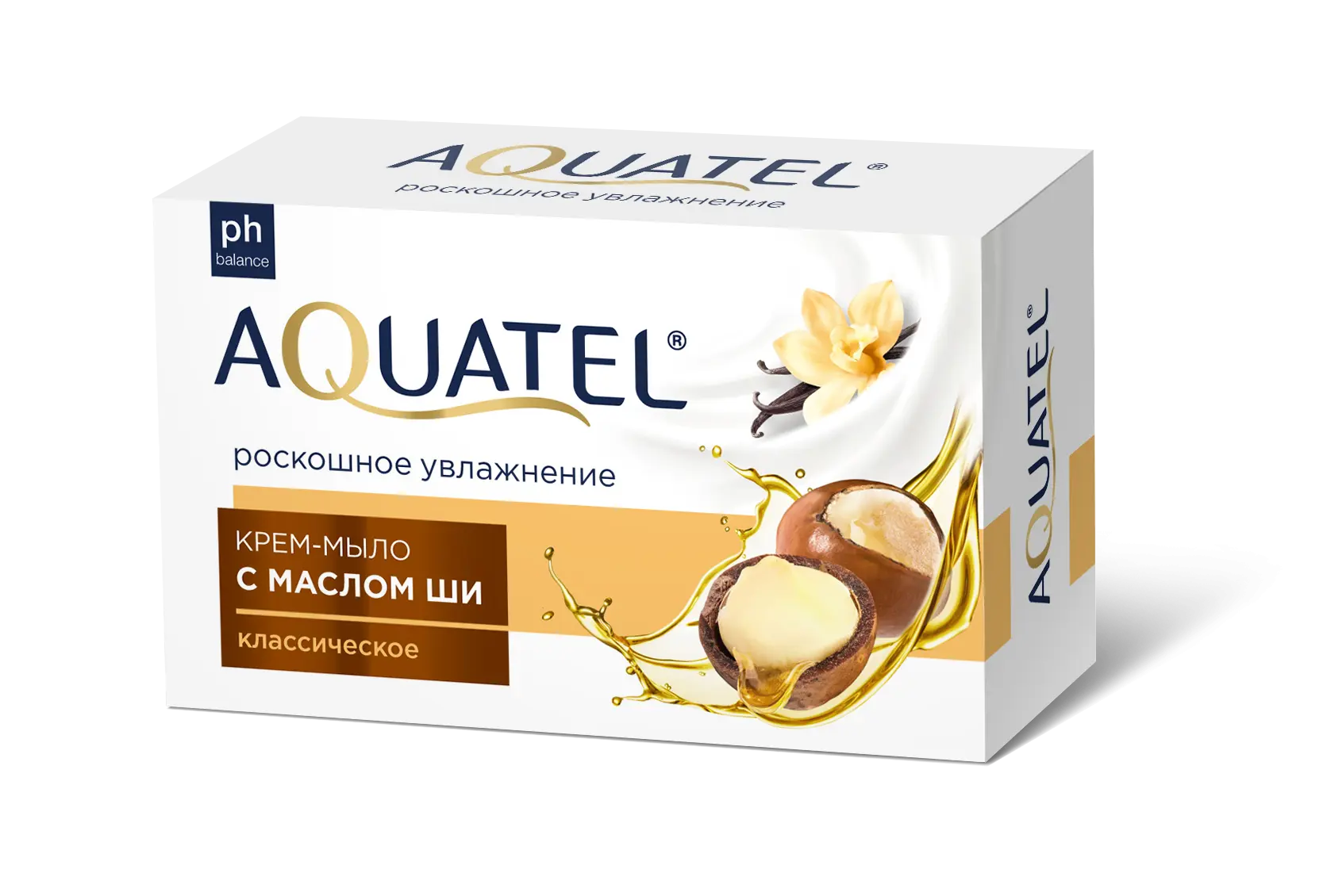 AQUATEL крем мыло твердое классическое масло ши 90 г