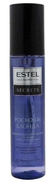 Estel secrets роскошь блонда двухфазный спрей блеск для светлых и обесцвеченных волос 200 мл