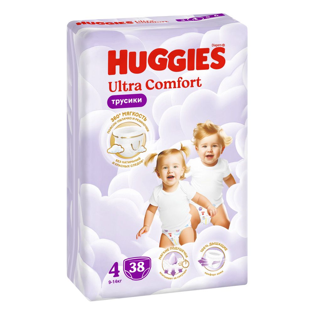 Huggies ultra comfort 4 9-14 кг трусики подгузники 38 шт