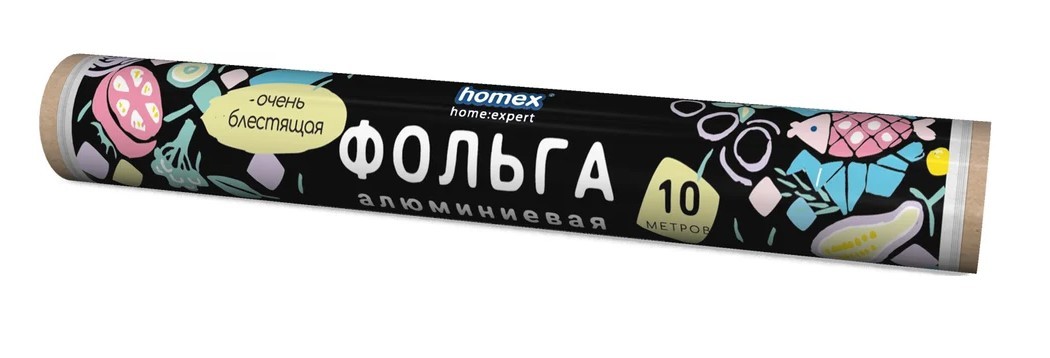 Homex фольга для запекания,упаковки и хранения Очень блестящая 10м