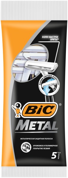 BIC Станки одноразовые Метал (5шт) с одним лезвием