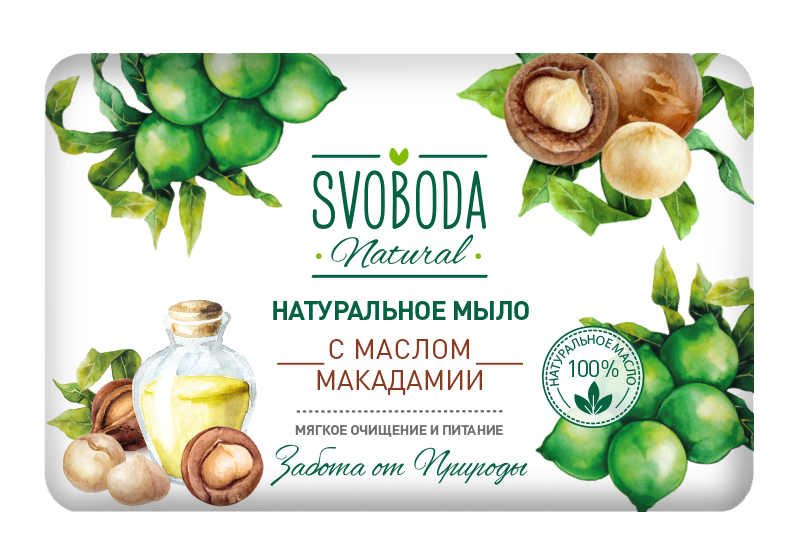 Svoboda туалетное мыло с маслом макадами 90 г