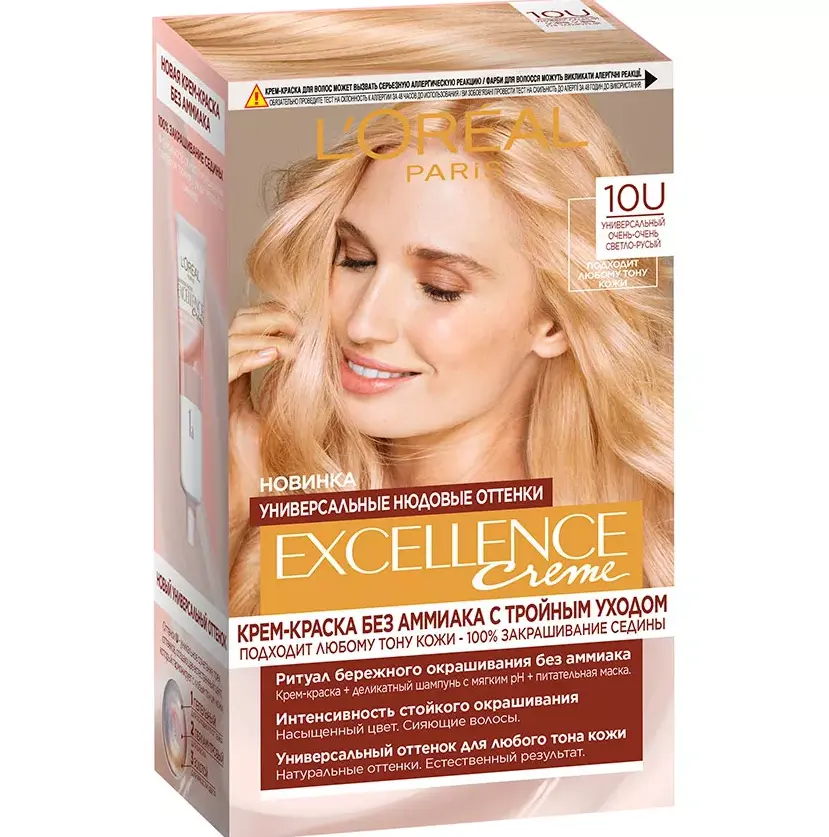 L` Excellence краска для волос 10 универсальный очень очень светло русый