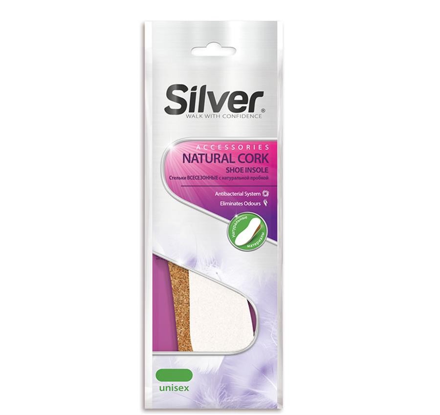 Стельки всесезонные SILVER с натуральной пробкой