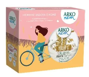 Evyap подарочный набор arko крем д рук и тела пребиотик овс молоко 60мл + arko крем д рук и тела пребиотик овс молоко 250мл