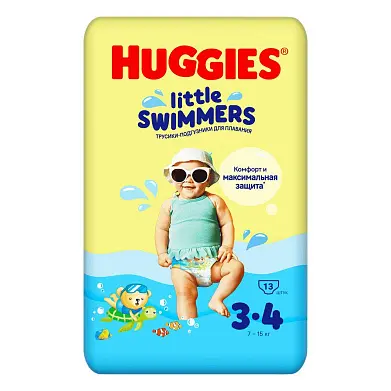 Huggies little swimmers подгузники для плавания 7-15 кг 3-4 размер 13 шт
