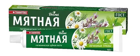 ВЕСНА зубная паста мятная лечебные травы 90 г