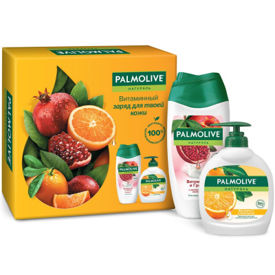Palmolive пн натурэль витаминный заряд гель крем для душа 250 мл+крем мыло для рук 300 мл 