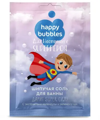 Шипучая соль для ванны для настоящего super героя серии happy 100 г 