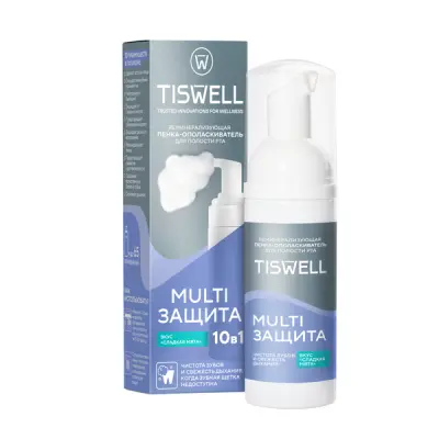 Tiswell пенка ополаскиватель для полости рта для зубов очищающая сладкая мята 10 в1 50 мл 