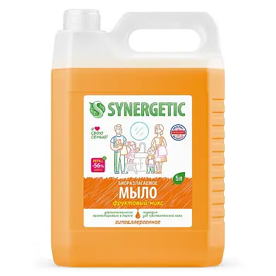 Synergetic жидкое мыло фруктовый микс 5 л