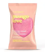 Бомбочка сердце для ванны с предсказаниями манго и клубника серии miss organic 100 г