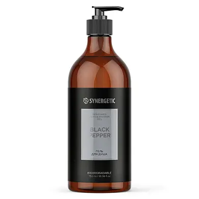 Synergetic парфюмированный гель для душа black pepper черный перец 750 мл