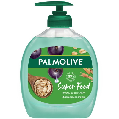 Palmolive жидкое мыло super food ягоды асаи и овес 300 мл 
