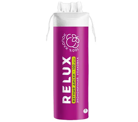 Relux ватные диски 100 шт с непрошитым краем