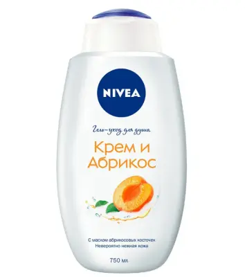 Nivea гель уход для душа крем абрикос 750 мл 