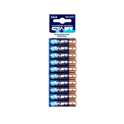 Старт алкалиновые батарейки LR03-BL10 N 120/1080  ААA 10 шт  в пленке 