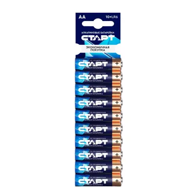 Старт алкалиновые батарейки 120/720 А 10 шт в пленке 