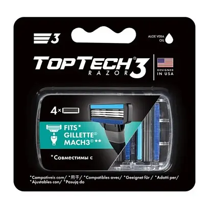 3 сменные кассеты мужские 4 шт совместимы с gillette